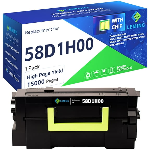 58D1H00 Toner Cartridge (with Chip) Replacement for 58D1H00 Toner Cartridge 58D1000 for MS725 MS821 MS822 MS823
