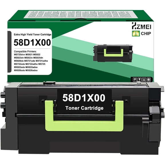 58D1X00 Black Toner Cartridge Extra High Yield Compatible for Lexmark 58D1X00 Toner Compatible with Lexmark MS725 MS824 MS825 MX822 MX824 Printer