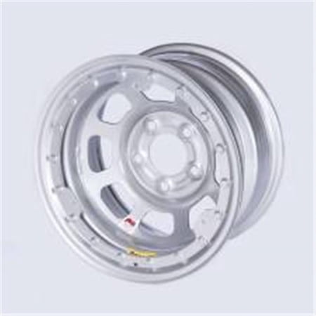58DF3ISLK 3 in. Backspace D-Hole Beadlock Wheel - Silver Powder Coat