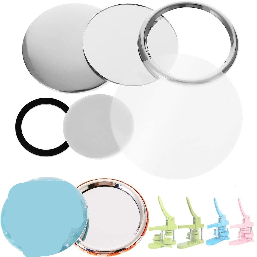 58MM Blank Mirror Badges Button Maker Parts, DIY Mirror Badges Press Making Supplies ,Beginner-Friendly