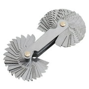 58PCS Thread Gauge 55/60 Degree Metric Inch Gear Tooth Screw Pitch Gauges Measurement Steel Thread Gage Measuring Tools ,Foldable