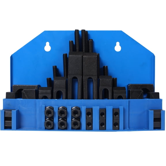58Pc T-Slot Clamping Kit Mill Machinist Set With T-slot cleaner and Tightening Wrench (7/16 Table Slot 3/8-16 Stud Size)