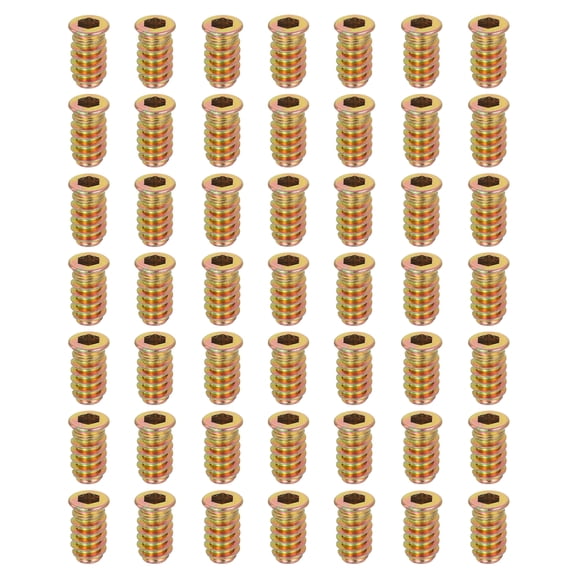 58Pcs Threaded Inserts Nuts, M6x20mm Hex Socket Drive Nut Inserts for Wood