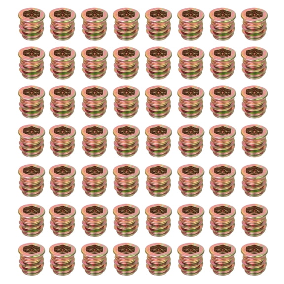 58Pcs Threaded Inserts Nuts, M8x13mm Hex Socket Drive Nut Inserts for Wood