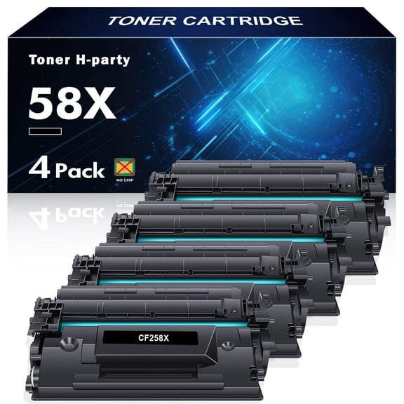 58X CF258X Toner Printer Cartridge, 4 Count, 1 Pack Compatible for Laserjet Pro MFP M428fdw M404dn M428fdn M404dw M428dw M404 M428 M406 printer, Black