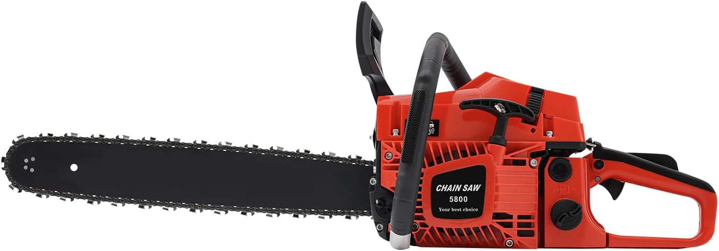 58cc 20-Inch Gas Chainsaw, 2-Stroke 3.49HP High-Performance Chain Saw for Wood Cutting, Tree Pruning, and Gardening