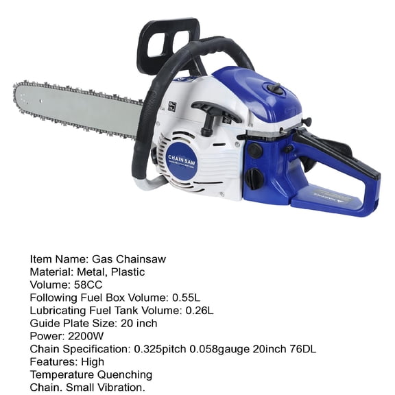Eosunjian 2-Cycle Handheld Gas Chain,58cc Gas Chainsaw,20 Inch Gas Powered Chainsaw,High-Power Logging Saw for Wood Cutting and Tree Trimming,1 Set