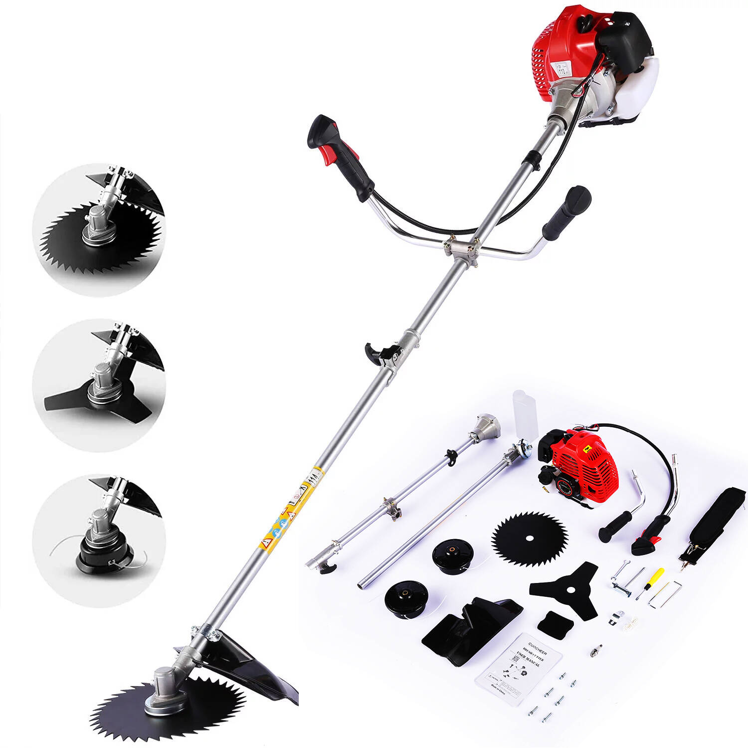 HUYOSEN 51.7CC Grass String Trimmers Gas Straight Shaft Brush Cutter