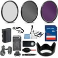 thumbnail image 1 of 58mm 10 Piece Accessory Kit for Canon EOS 70D, 80D, 7D Mark II DSLRs with Replaceable LP-E6 Battery, 16GB SD Memory, HD Filters, Travel Charger & More, 1 of 2