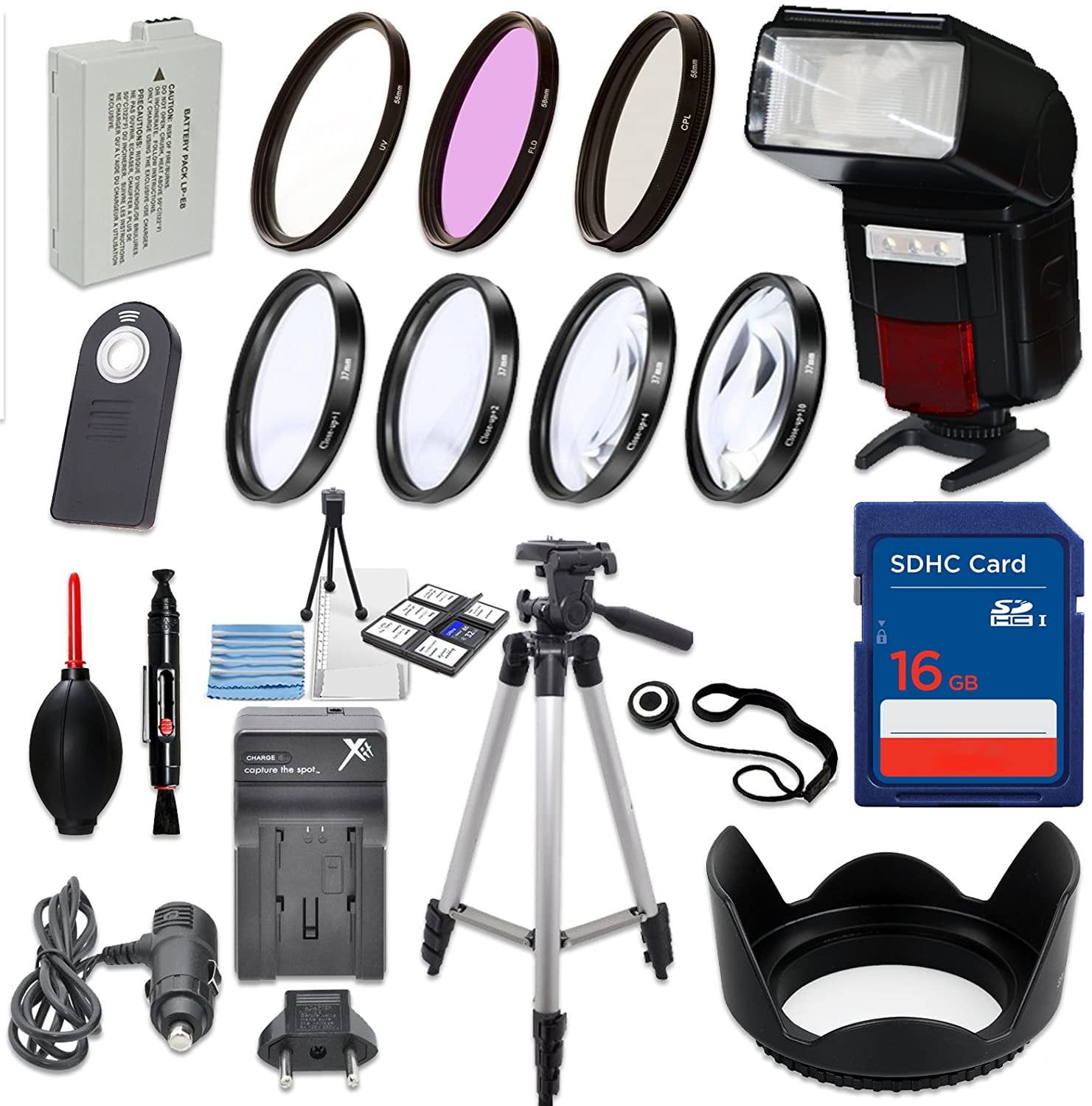 58mm 13 Piece Accessory Kit for Canon EOS Rebel T5i, T4i, T3i
