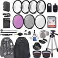 thumbnail image 1 of 58mm 28 Pc Accessory Kit for Canon EOS 70D, 80D, DSLRs with 0.43x Wide Angle Lens, 2.2X Telephoto Lens, 32GB Sandisk SD, Filter & Macro Kits, Backpack Case, and More, 1 of 5