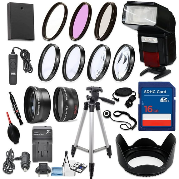 58mm Accessory Kit for Canon EOS Rebel DSLRs with Battery, Flash, Memory, Filters, Tripod, Lenses & More