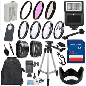 58mm Accessory Kit for Canon EOS Rebel Series, LP-E8 Battery, Flash, 16GB Memory, HD Filters, Lenses, Backpack & More