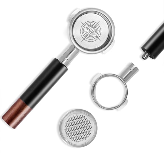 58mm Bottomless Naked Portafilter, Black Compatible with E61,Rocket,Sanremo,Slayer,Flair 58,ECM,etc.Espresso Machines(20g Basket Included)