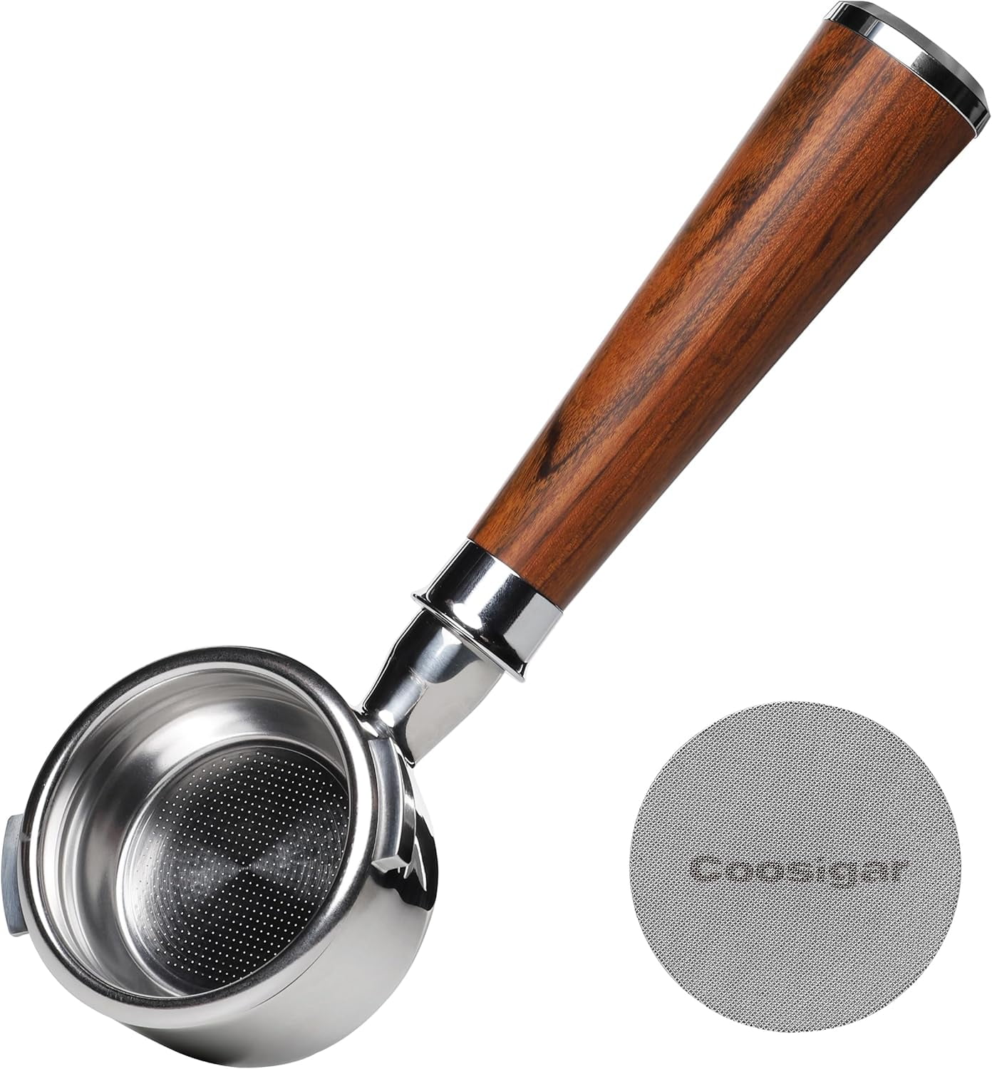 JoeFrex Porte-Filtre Gaggia 58 Mm – Passoire 21 G 3 Tasses + Poignée Silicone Antidérapante, Accessoire Expresso Qualité Pro