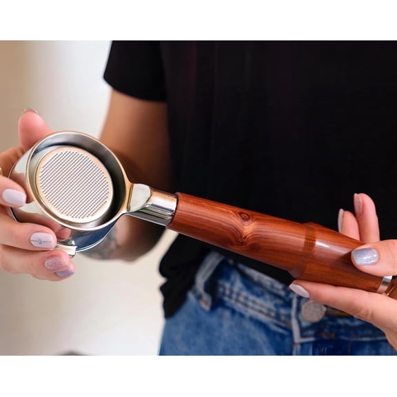 58mm Bottomless Portafilter for E61 Group Head | Professional Barista-Grade Naked Portafilter | Compatible with Rocket, Lelit, Ascaso, Profitec, ECM, Flair 58 & More (Rosewood)