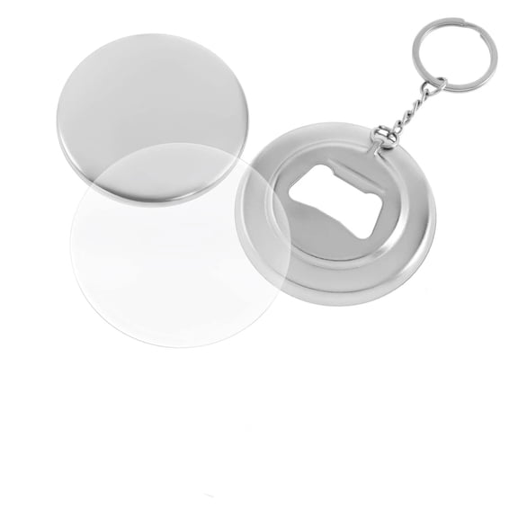 58mm KeyChain Bottle Opener Badge Button Supply Base Parts Materials 100 Sets ,Beginner-Friendly