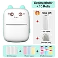 thumbnail image 1 of 58mm Mini Portable Thermal Printer Cat Shapes Lightweight Wireless Photo Label Memo Wrong Question Printing USB Cable Printer (Green 10 Rolls Case), 1 of 7