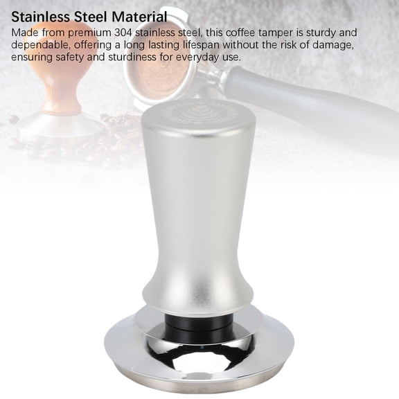 58mm Stainless Steel Coffee Tamer for Home Machines - Calibrated, Adjustable, and Easy to Use