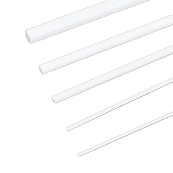 58pcs 5 styles ABS Plastic Square Tubes DIY Handmade Sand Table Material Model Building White 300x0.5~3x0.5~3mm