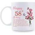thumbnail image 1 of 58th Birthday Gifts for Women - Happy 58th Birthday Mug for Women - 58th Birthday Gifts for Wife Mom Friend Sister Aunt Coworker - 11oz Coffee Mug (58th Birthday Gift), 1 of 6