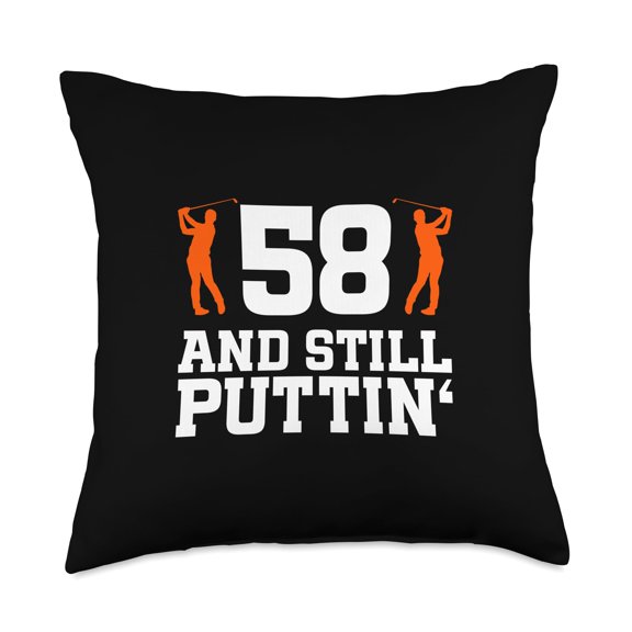 58th Birthday Golf 58 Years Old Golf Player Birthday Throw Pillow Y101