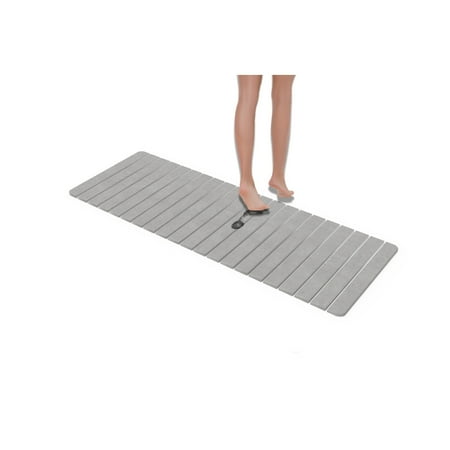 58x21" Modern Diatomite Stone Extra Large Bath Mat in Gray