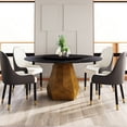 thumbnail image 1 of 59.05" Round Dining Table | Family Meals with Rotating Disk | Artificial Stone and Metal Structure | Stable and Anti - fouling, 1 of 5