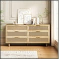 thumbnail image 1 of 59.06"6-Drawers Rattan Storage Cabinet Rattan Drawer,for Bedroom,Living Room,Natural (Same SKU:W757P151920), 1 of 8