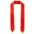 thumbnail image 1 of 59.06 Inch Long Red Satin Graduation Sash with Gold Trim Sublimation Honor Plain Grad Stole Unisex Smooth Silk Soft Classic End Sashes, 1 of 6