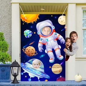 59.06''x39.37'' Astronaut Face Photography Background, Space Theme Backdrop/Outer Space Birthday Party Backdrop/Outer Space Party Backdrop for Space Photo Prop & Space Birthday Party Decorations