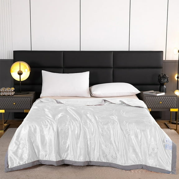 59.06x78.74x0.39 Inch Satin Double Sided Summer Quilt - Washable Thin Air Conditioning Comforter
