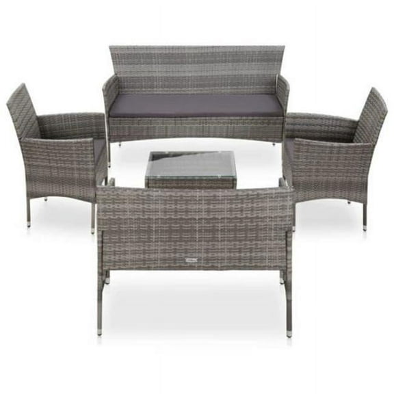 59.1 x 22.8 x 31.9 in. Outdoor Furniture Lounger Set, Gray