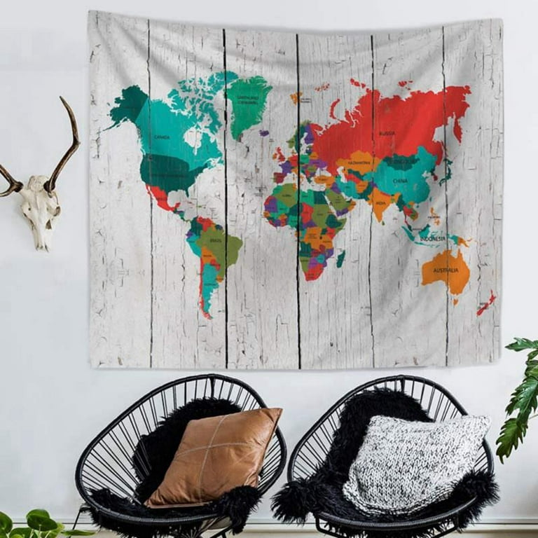 Large world map tapestry hotsell