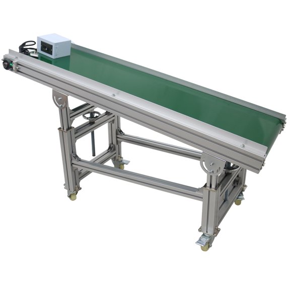 59*15.7" Conveyor with Double Guardrail PVC Belt Inclined Wall Conveyor Industrial Conveyor