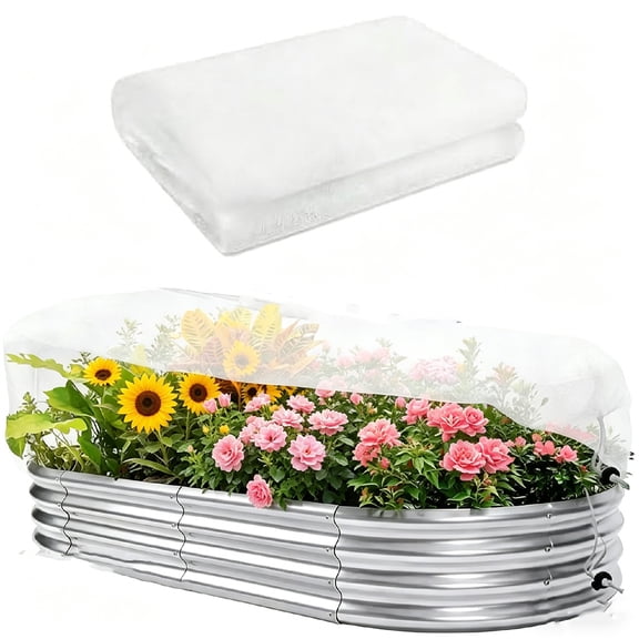 59×18×16 Inch Raised Bed Plant Cover, Fine Mesh Bird Pest Barrier Netting with Drawstring, Reusable Garden Protection Net for Vegetables Fruits Crops