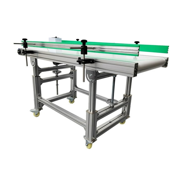 59 * 19.7 PVC Conveyor Machine Green PVC Belt Aluminum Alloy Body Adjustable Cargo Conveyer