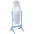 thumbnail image 1 of 59.25" Tall "Cheval" Standing Oval Mirror with Wooden Frame, Blue and White, 1 of 2