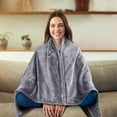 thumbnail image 1 of 59*31in Electric Heated Blanket Battery Operated Cordless USB Heated Shawl 3 Heating Levels Soft Flannel Electric Heated Throw for Winter Home Office (Battery Pack Not Included), 1 of 12