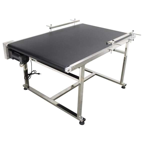 59 * 35.4 Conveyor PVC Conveyor with Double Guardrails Adjustable Speed 110V
