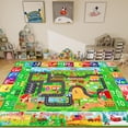 thumbnail image 1 of 59"×39.4" ABC Farm Road Play Rug, Kids Car Road Rugs Village Map Play Mat, Non Slip Learning Carpet for Toddlers Boys Playroom Bedroom, 1 of 9