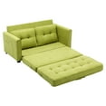 thumbnail image 1 of 59.4" Loveseat Sleeper, Folding Floor Sofa Couch with Side Pocket, Convertible Couch Bed wtih Backrests and Headboard for Small Space Living Room Office, Green, 1 of 9