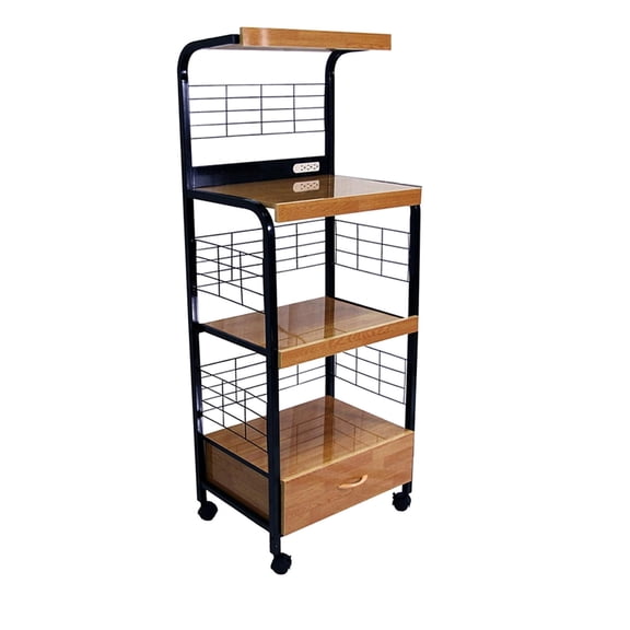 59.5" High Cart with Two Outlets | Store Kitchen Items and Have Quick Portability