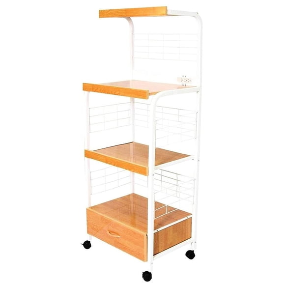 59.5" Microwave Cart with Drawer and 3 Tiers / Easy Assembly and Mobility