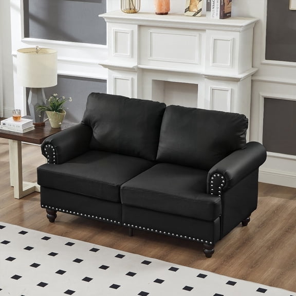 59.5" Modern Classic Loveseat with Stable Solid Wood Frame | Comfortable Coil Springs