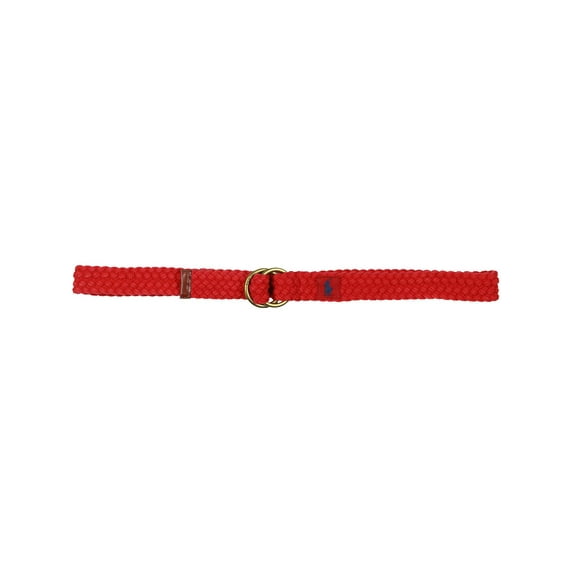 Polo Ralph Lauren Mens Leather Trim Double Ring Braided Belt