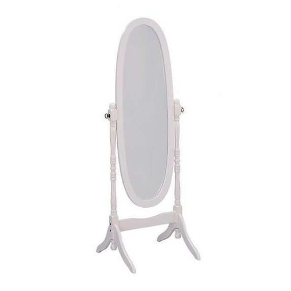 59.5 in. White Finish Cheval Standing Mirror
