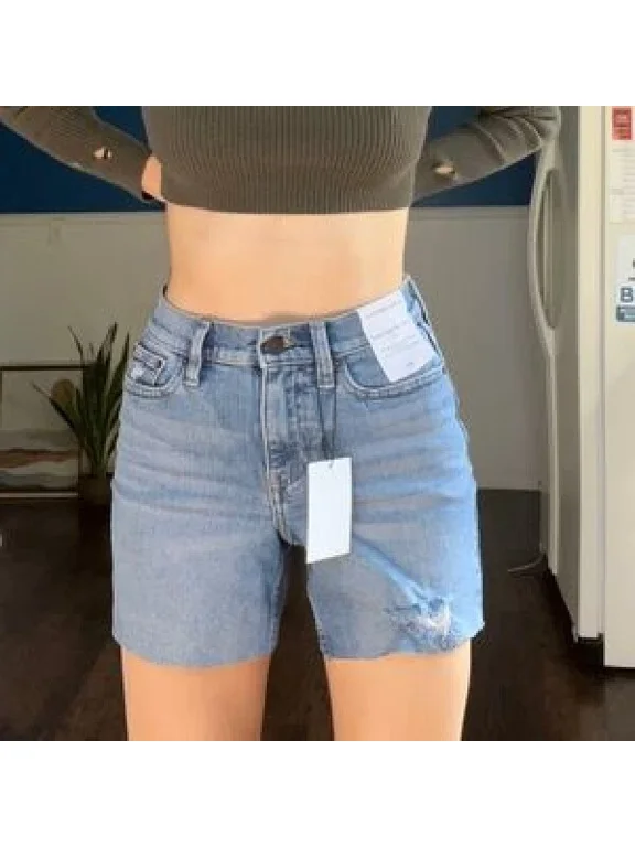 $59.50 Calvin Klein Women's Super High Rise 90's Fit Shorts Light Blue Size 28