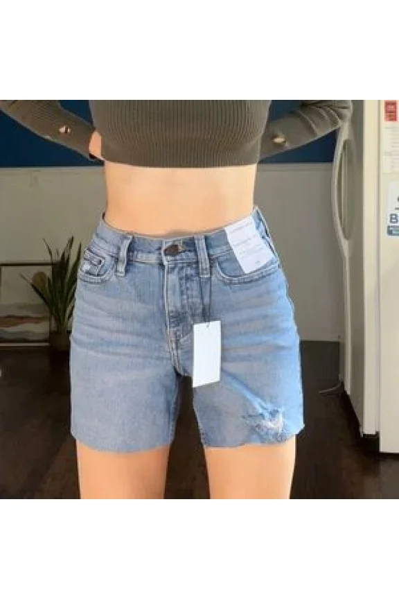 $59.50 Calvin Klein Women's Super High Rise 90's Fit Shorts Light Blue Size 29