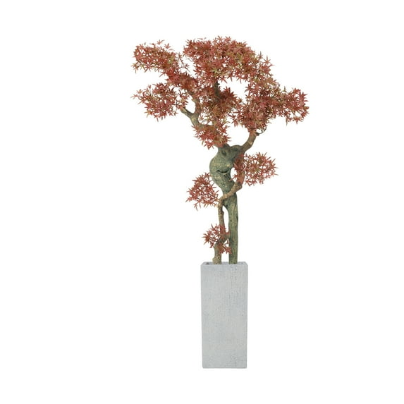 59.6'' Artificial Maple Leaf tree in a Square beige fiberstone planter perfect for indoor and outdoor use